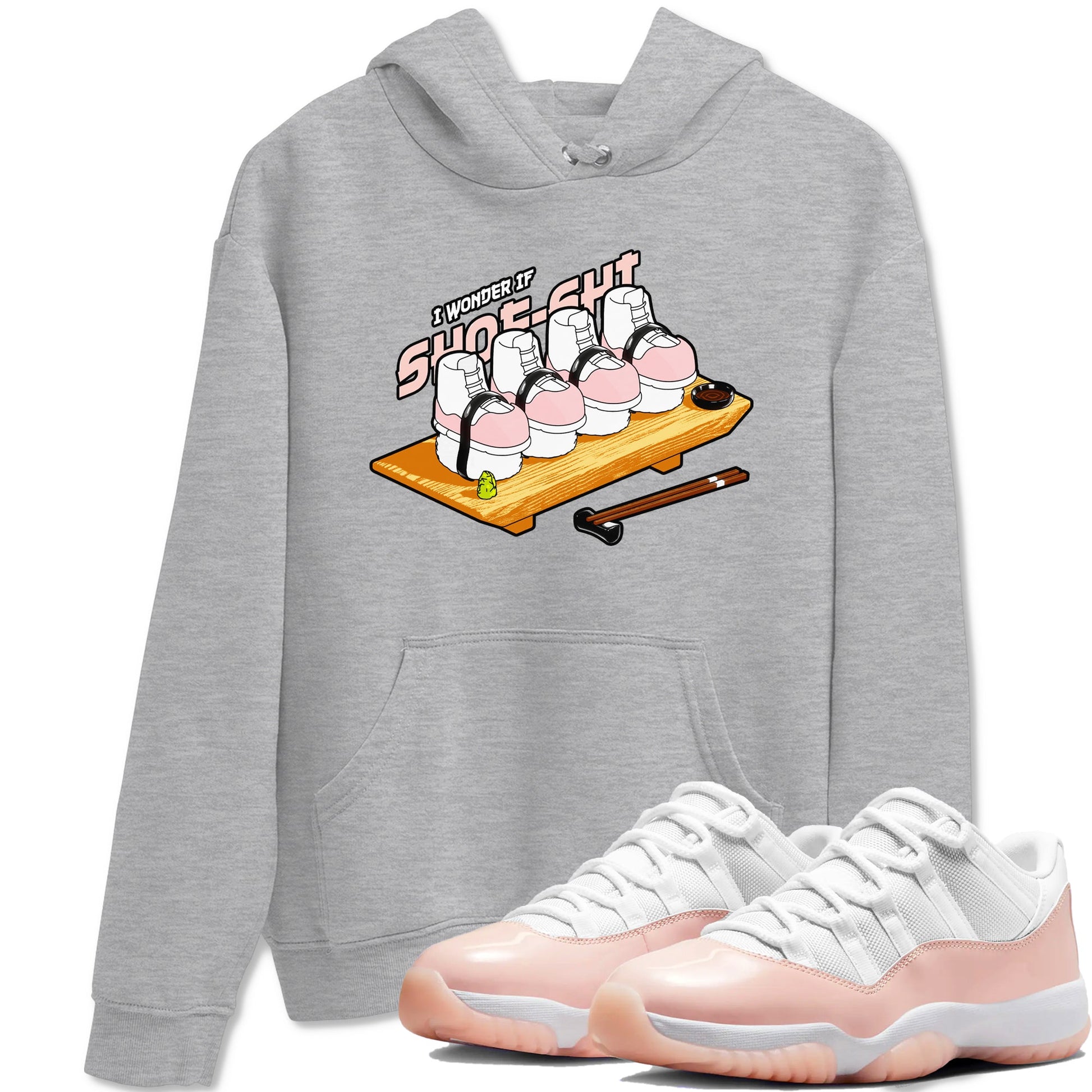 11s Legend Pink shirts to match jordans Shoe-Shi sneaker match tees Air Jordan 11 Legend Pink SNRT Sneaker Tees streetwear brand Heather Grey 1 unisex cotton tee