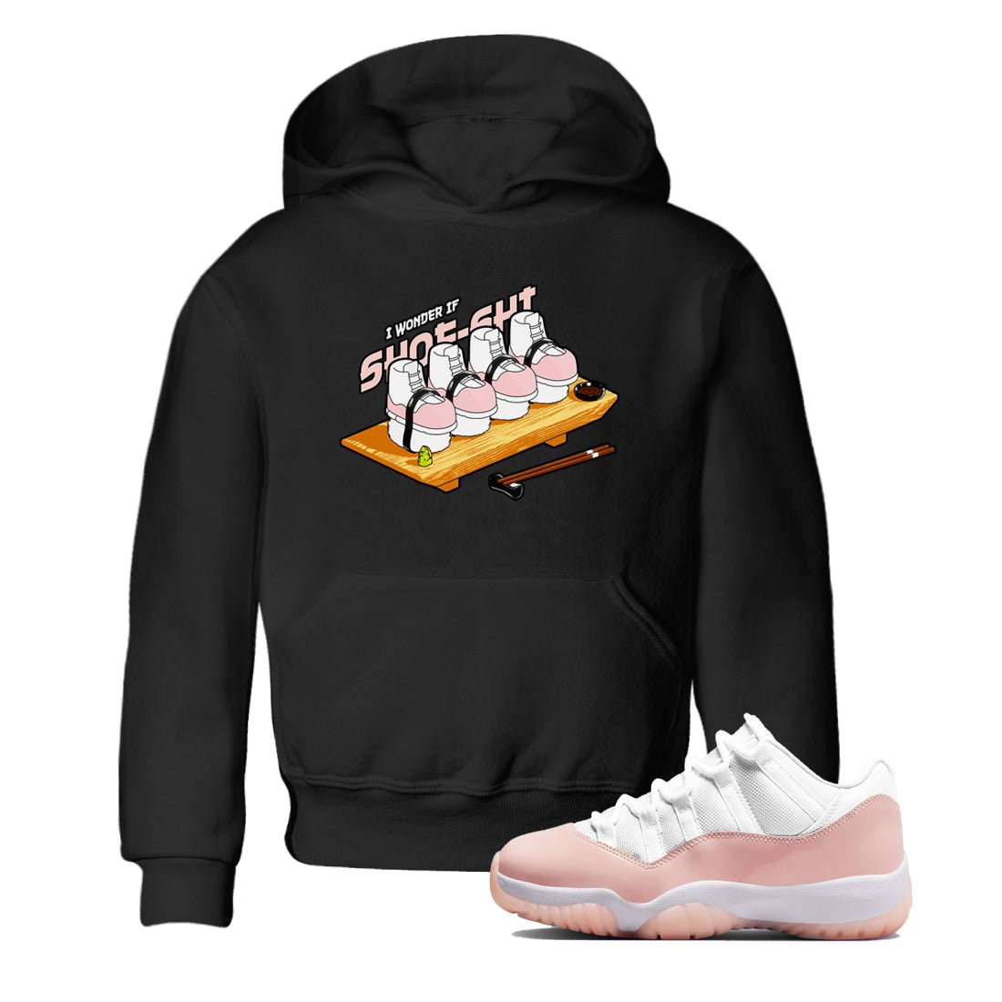 11s Legend Pink shirts to match jordans Shoe-Shi sneaker match tees Air Jordan 11 Legend Pink SNRT Sneaker Tees streetwear brand Baby and Youth Black 1 cotton tee
