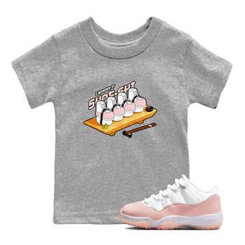 11s Legend Pink shirts to match jordans Shoe-Shi sneaker match tees Air Jordan 11 Legend Pink SNRT Sneaker Tees streetwear brand Baby and Youth Heather Grey 1 cotton tee