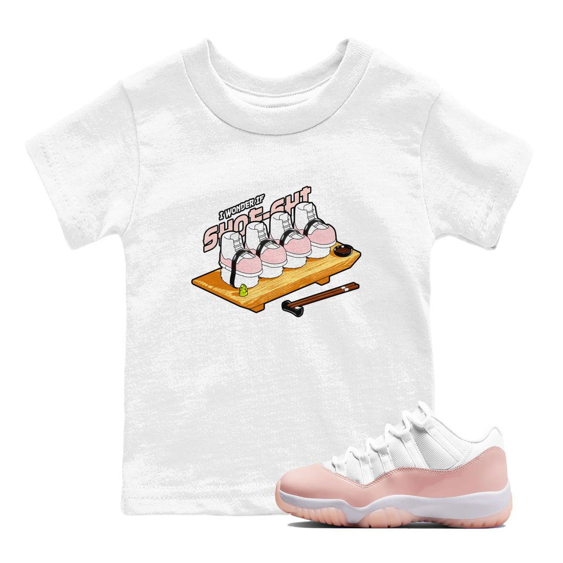 11s Legend Pink shirts to match jordans Shoe-Shi sneaker match tees Air Jordan 11 Legend Pink SNRT Sneaker Tees streetwear brand Baby and Youth White 1 cotton tee