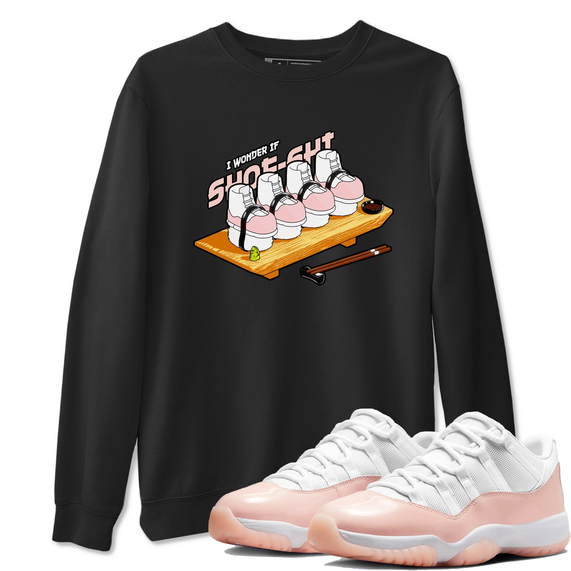 11s Legend Pink shirts to match jordans Shoe-Shi sneaker match tees Air Jordan 11 Legend Pink SNRT Sneaker Tees streetwear brand Black 1 unisex cotton tee