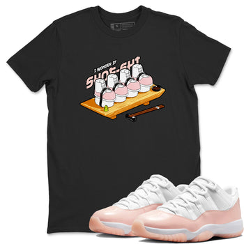 11s Legend Pink shirts to match jordans Shoe-Shi sneaker match tees Air Jordan 11 Legend Pink SNRT Sneaker Tees streetwear brand Black 1 unisex cotton tee