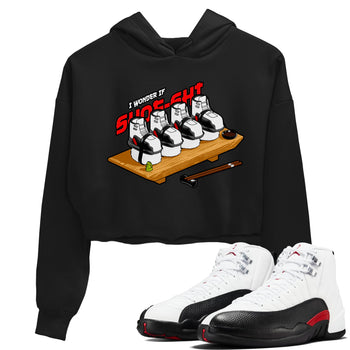 12s Taxi Flip shirts to match jordans Shoe-Shi sneaker match tees Air Jordan 12 Taxi Flip SNRT Sneaker Tees streetwear brand Black 1 crop tee