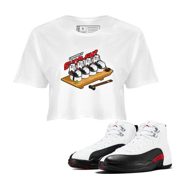 12s Taxi Flip shirts to match jordans Shoe-Shi sneaker match tees Air Jordan 12 Taxi Flip SNRT Sneaker Tees streetwear brand White 1 crop tee
