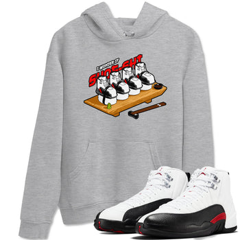 12s Taxi Flip shirts to match jordans Shoe-Shi sneaker match tees Air Jordan 12 Taxi Flip SNRT Sneaker Tees streetwear brand Heather Grey 1 unisex cotton tee