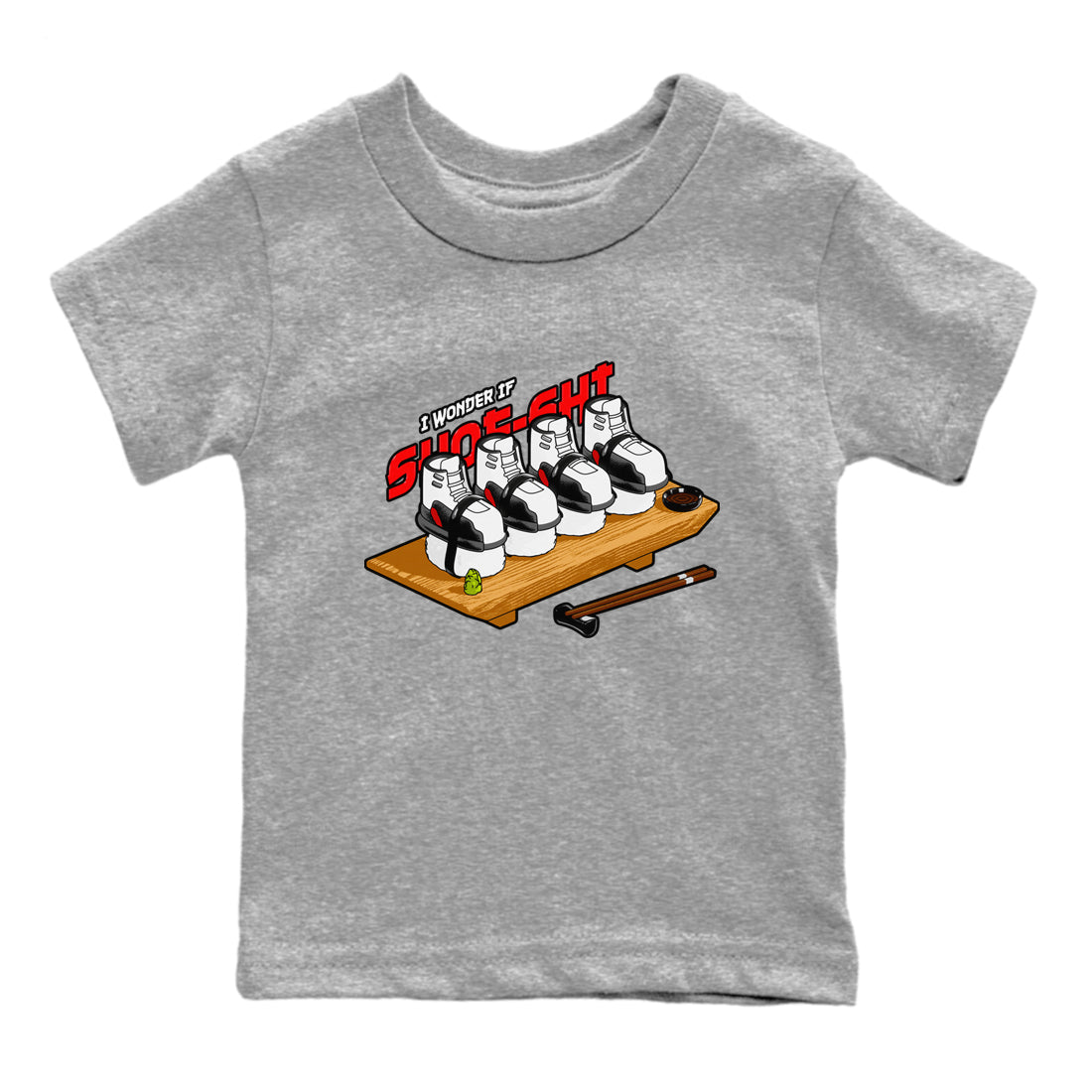12s Taxi Flip shirts to match jordans Shoe-Shi sneaker match tees Air Jordan 12 Taxi Flip SNRT Sneaker Tees streetwear brand Baby and Youth Heather Grey 2 cotton tee