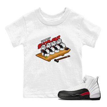 12s Taxi Flip shirts to match jordans Shoe-Shi sneaker match tees Air Jordan 12 Taxi Flip SNRT Sneaker Tees streetwear brand Baby and Youth White 1 cotton tee