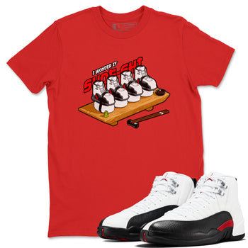 12s Taxi Flip shirts to match jordans Shoe-Shi sneaker match tees Air Jordan 12 Taxi Flip SNRT Sneaker Tees streetwear brand Red 1 unisex cotton tee