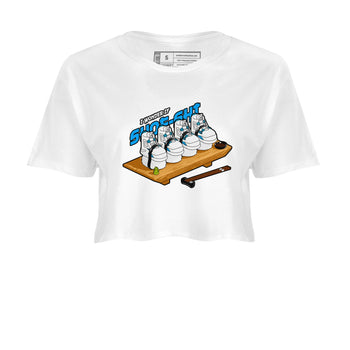 Air Jordan 4 Industrial Blue shirt to match jordans Shoe-Shi sneaker tees Air Jordan 4 Military Blue SNRT Sneaker Release Tees White 2 crop length shirt