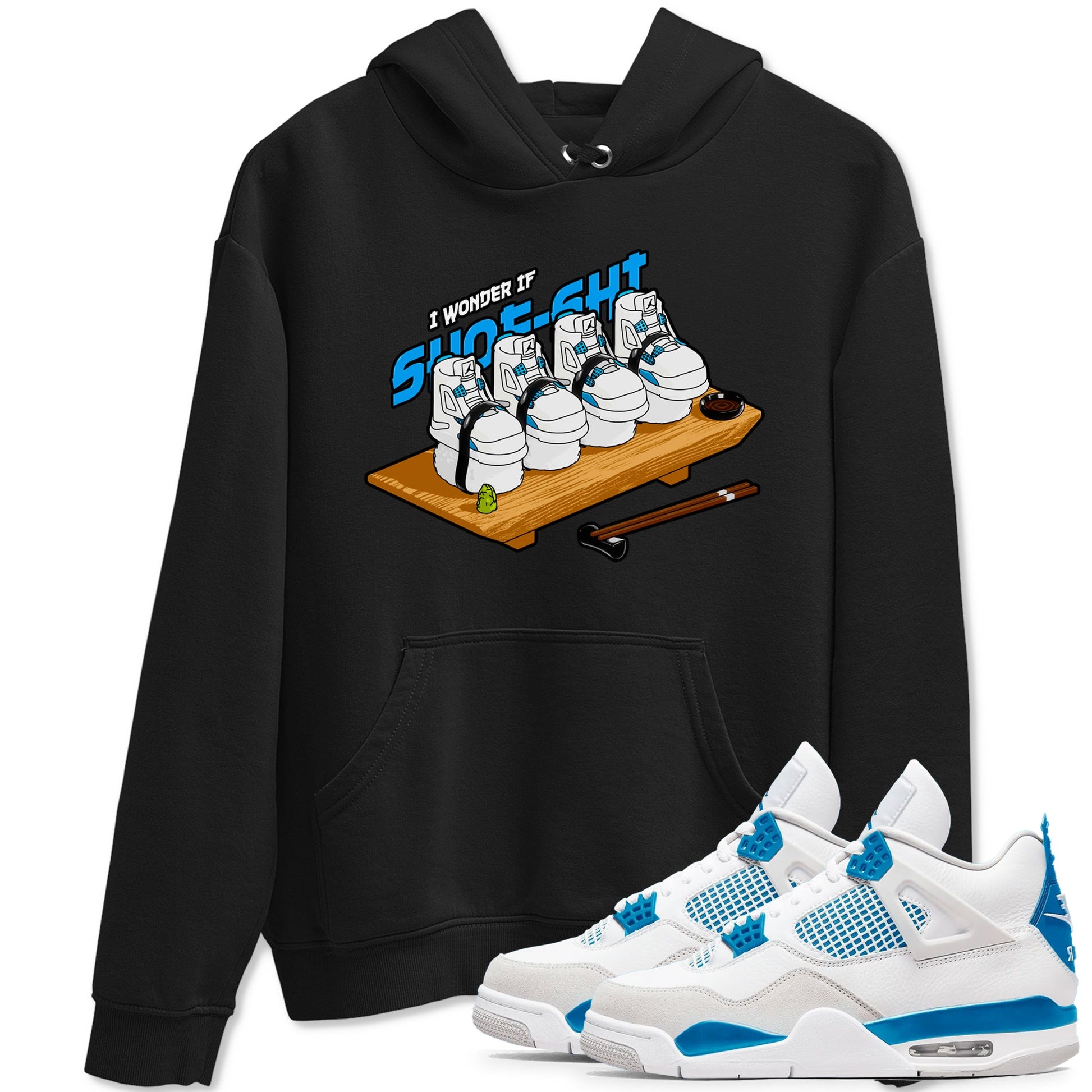 Air Jordan 4 Industrial Blue shirt to match jordans Shoe-Shi sneaker tees Air Jordan 4 Military Blue SNRT Sneaker Release Tees unisex cotton Black 1 crew neck shirt