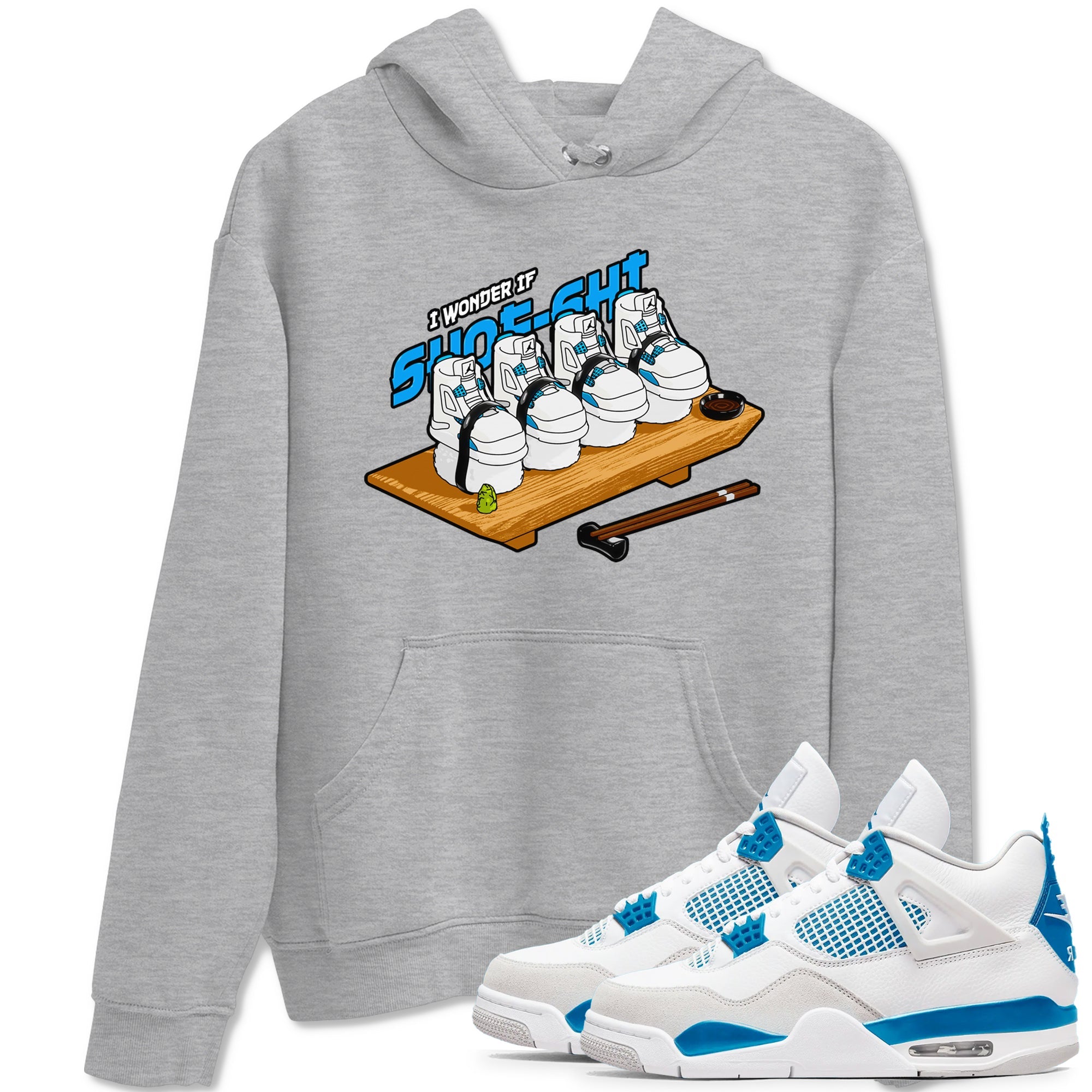 Air Jordan 4 Industrial Blue shirt to match jordans Shoe-Shi sneaker tees Air Jordan 4 Military Blue SNRT Sneaker Release Tees unisex cotton Heather Grey 1 crew neck shirt