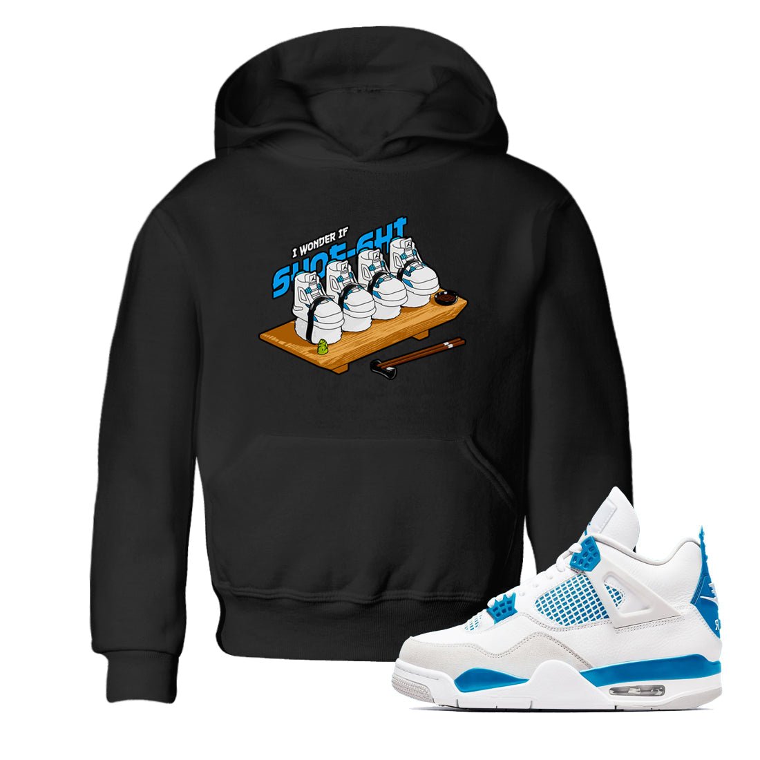 Air Jordan 4 Industrial Blue shirt to match jordans Shoe-Shi sneaker tees Air Jordan 4 Military Blue SNRT sneaker release tees baby toddler Black 1 cotton Shirt