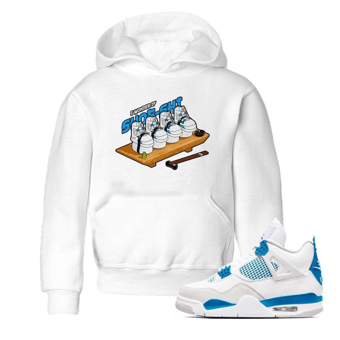 Air Jordan 4 Industrial Blue shirt to match jordans Shoe-Shi sneaker tees Air Jordan 4 Military Blue SNRT sneaker release tees baby toddler White 1 cotton Shirt