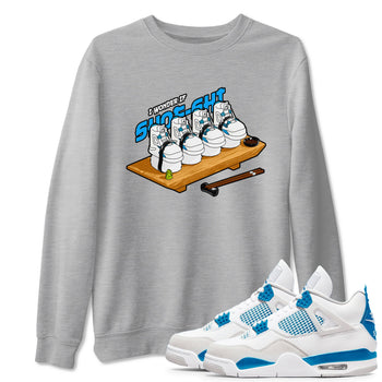 Air Jordan 4 Industrial Blue shirt to match jordans Shoe-Shi sneaker tees Air Jordan 4 Military Blue SNRT Sneaker Release Tees unisex cotton Heather Grey 1 crew neck shirt