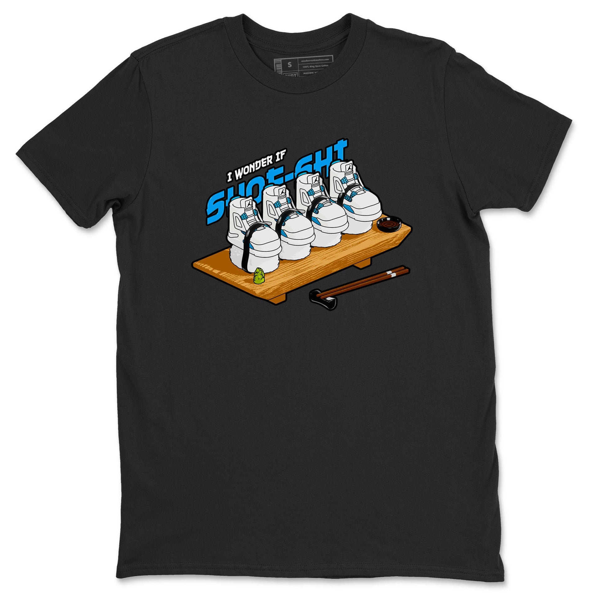 Air Jordan 4 Industrial Blue shirt to match jordans Shoe-Shi sneaker tees Air Jordan 4 Military Blue SNRT Sneaker Release Tees unisex cotton Black 2 crew neck shirt