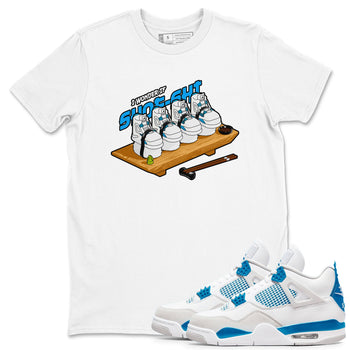Air Jordan 4 Industrial Blue shirt to match jordans Shoe-Shi sneaker tees Air Jordan 4 Military Blue SNRT Sneaker Release Tees unisex cotton White 1 crew neck shirt