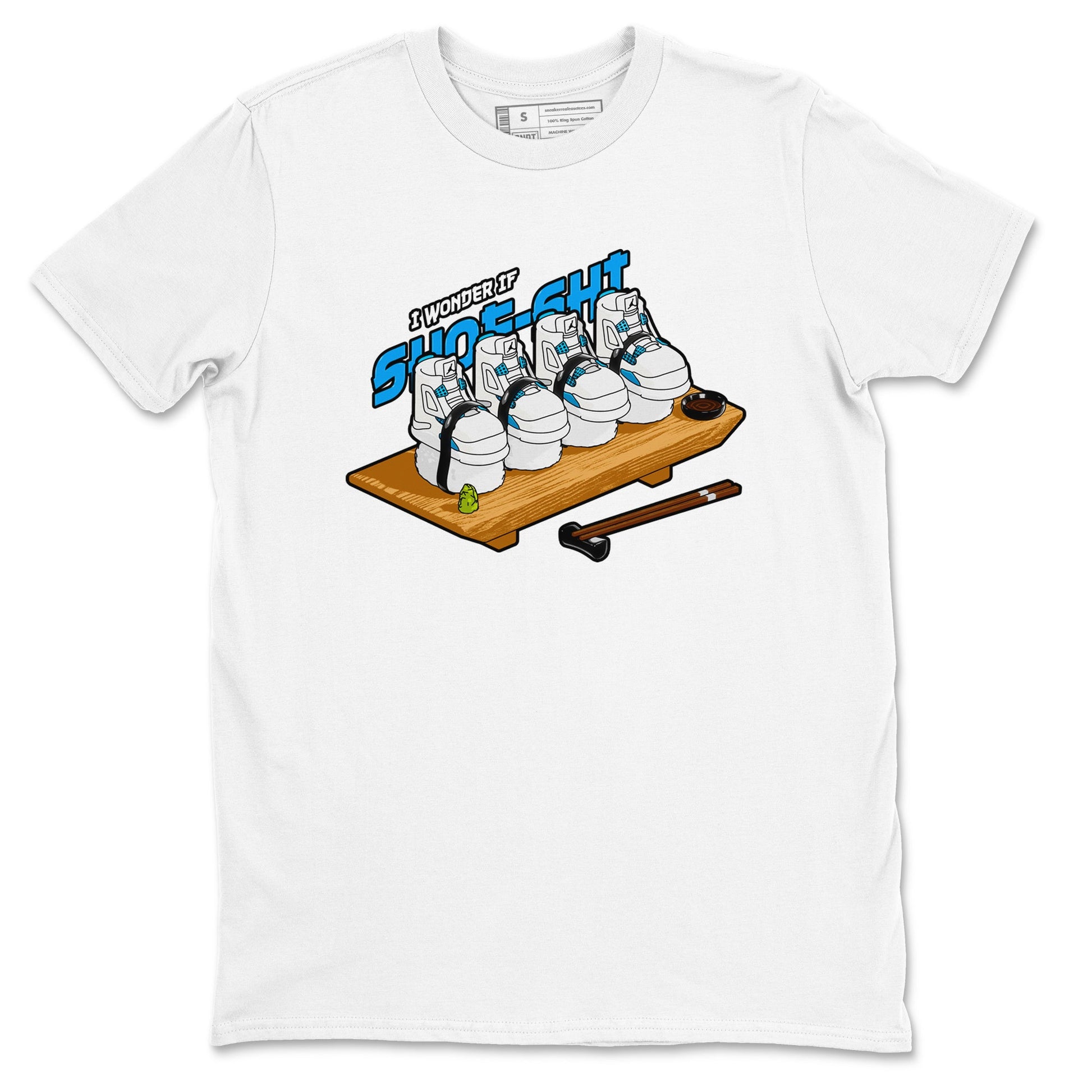 Air Jordan 4 Industrial Blue shirt to match jordans Shoe-Shi sneaker tees Air Jordan 4 Military Blue SNRT Sneaker Release Tees unisex cotton White 2 crew neck shirt