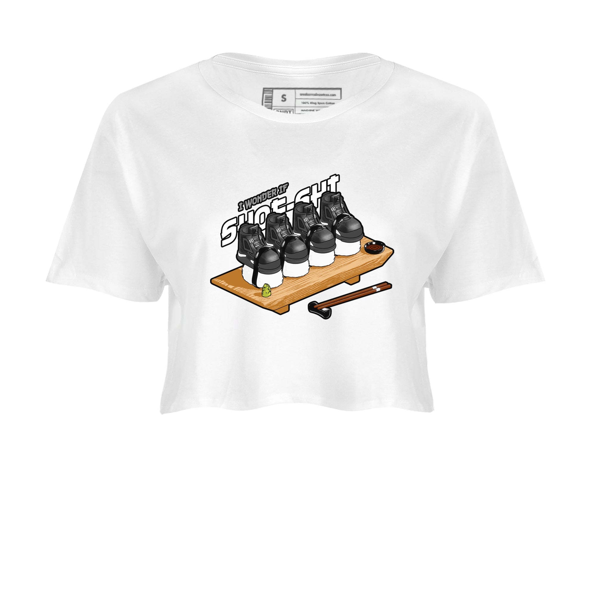 4s White Thunder shirts to match jordans Shoe-Shi sneaker match tees Air Jordan 4 White Thunder SNRT Sneaker Release Tees unisex cotton White 2 Crop Shirts
