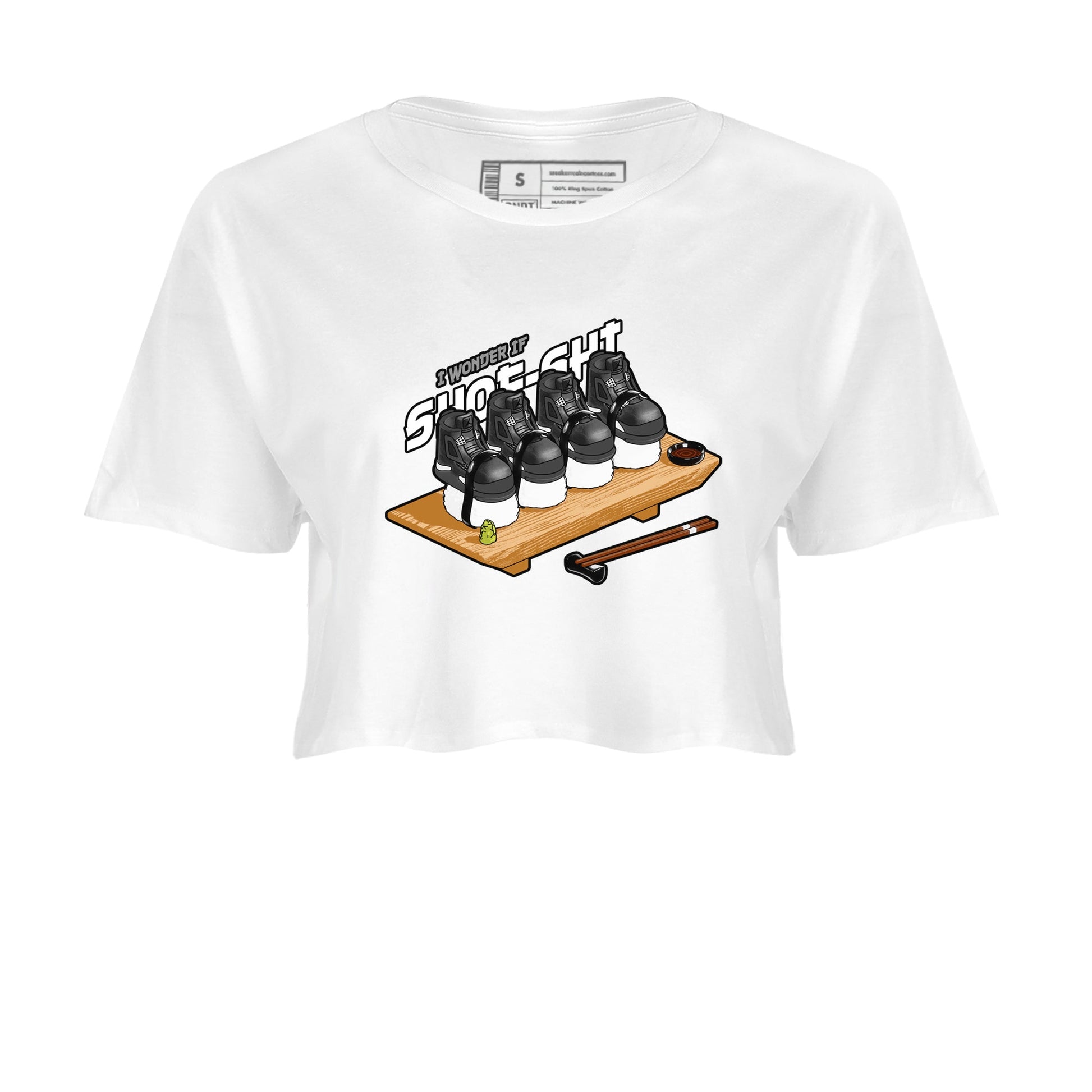 4s White Thunder shirts to match jordans Shoe-Shi sneaker match tees Air Jordan 4 White Thunder SNRT Sneaker Release Tees unisex cotton White 2 Crop Shirts