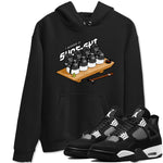 4s White Thunder shirts to match jordans Shoe-Shi sneaker match tees Air Jordan 4 White Thunder SNRT Sneaker Release Tees unisex cotton Black 1 crew neck shirts