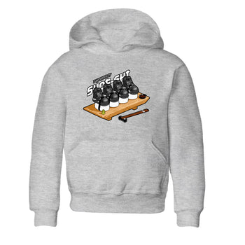 4s White Thunder shirts to match jordans Shoe-Shi sneaker match tees Air Jordan 4 White Thunder SNRT Sneaker Release Tees Youth Baby Heather Grey 2 crew neck shirts