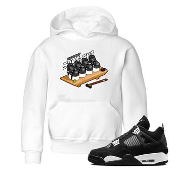 4s White Thunder shirts to match jordans Shoe-Shi sneaker match tees Air Jordan 4 White Thunder SNRT Sneaker Release Tees Youth Baby White 1 crew neck shirts