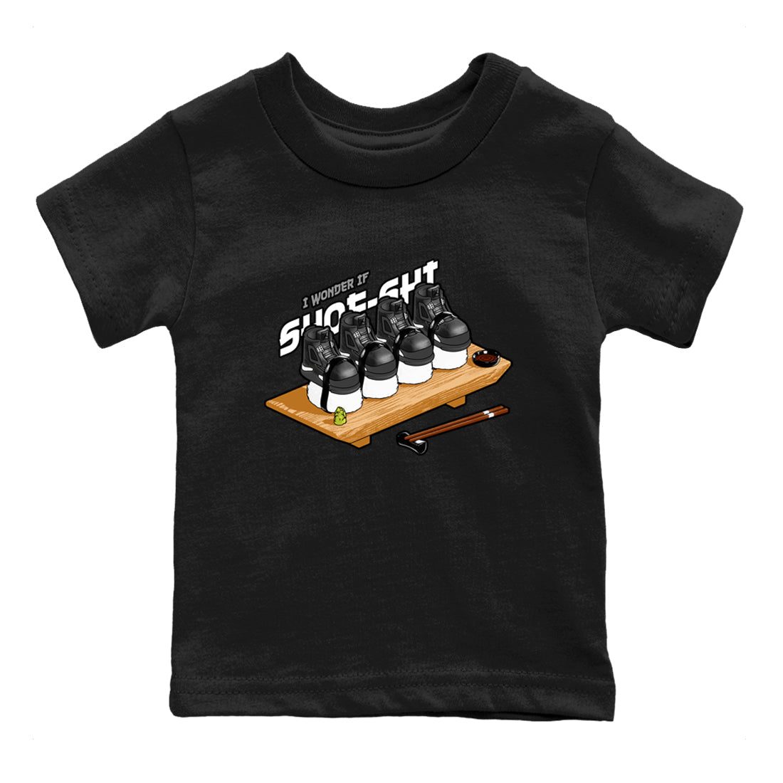 4s White Thunder shirts to match jordans Shoe-Shi sneaker match tees Air Jordan 4 White Thunder SNRT Sneaker Release Tees Youth Baby Black 2 crew neck shirts