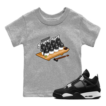 4s White Thunder shirts to match jordans Shoe-Shi sneaker match tees Air Jordan 4 White Thunder SNRT Sneaker Release Tees Youth Baby Heather Grey 1 crew neck shirts