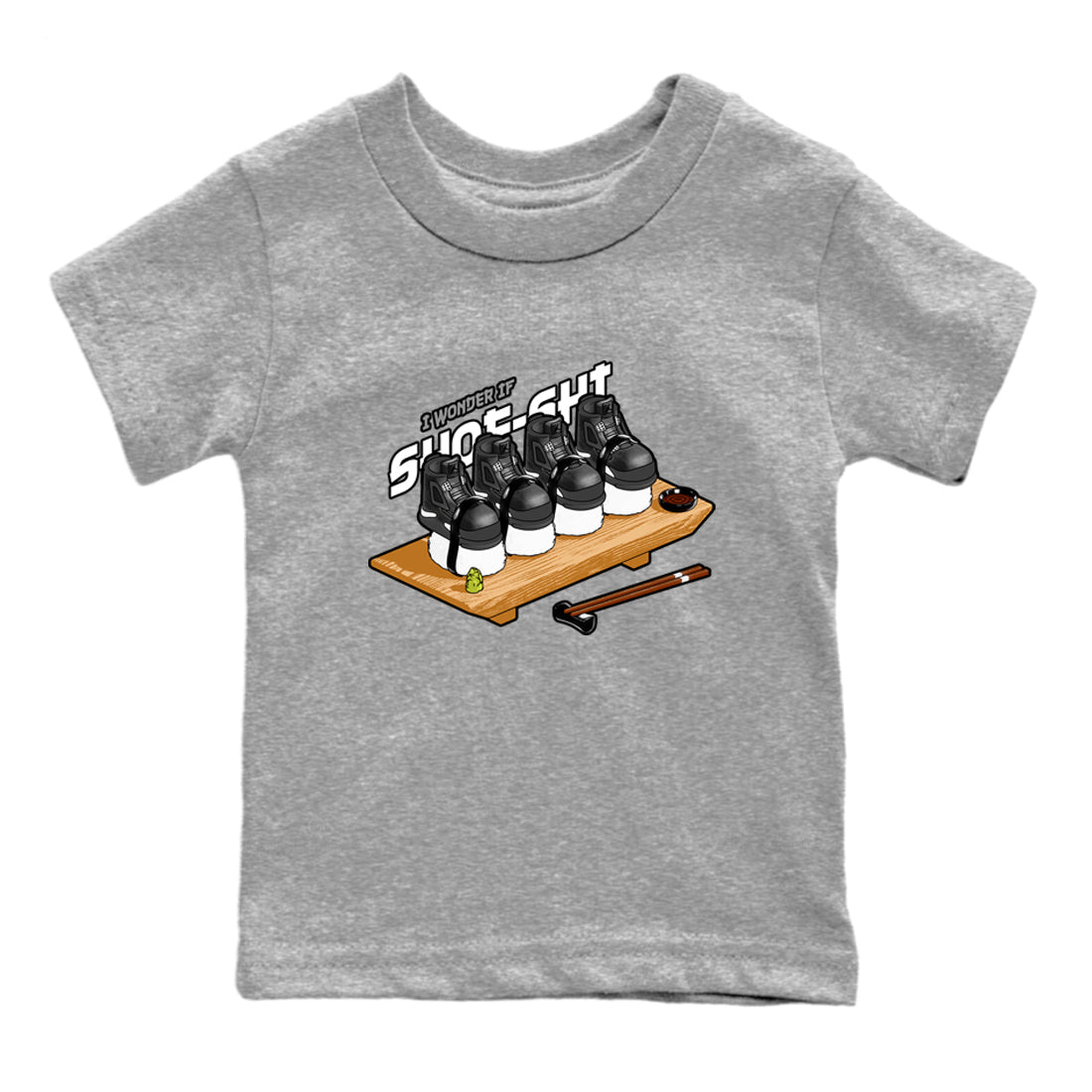 4s White Thunder shirts to match jordans Shoe-Shi sneaker match tees Air Jordan 4 White Thunder SNRT Sneaker Release Tees Youth Baby Heather Grey 2 crew neck shirts