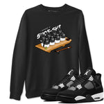 4s White Thunder shirts to match jordans Shoe-Shi sneaker match tees Air Jordan 4 White Thunder SNRT Sneaker Release Tees unisex cotton Black 1 crew neck shirts