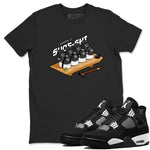 4s White Thunder shirts to match jordans Shoe-Shi sneaker match tees Air Jordan 4 White Thunder SNRT Sneaker Release Tees unisex cotton Black 1 crew neck shirts