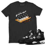 4s White Thunder shirts to match jordans Shoe-Shi sneaker match tees Air Jordan 4 White Thunder SNRT Sneaker Release Tees unisex cotton Charcoal Heather 1 crew neck shirts