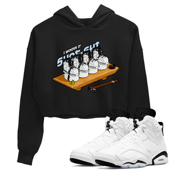 AJ6 White Black shirts to match jordans Shoe-Shi sneaker match tees Air Jordan 6 White Black SNRT Sneaker Tees streetwear brand Black 1 crop tee