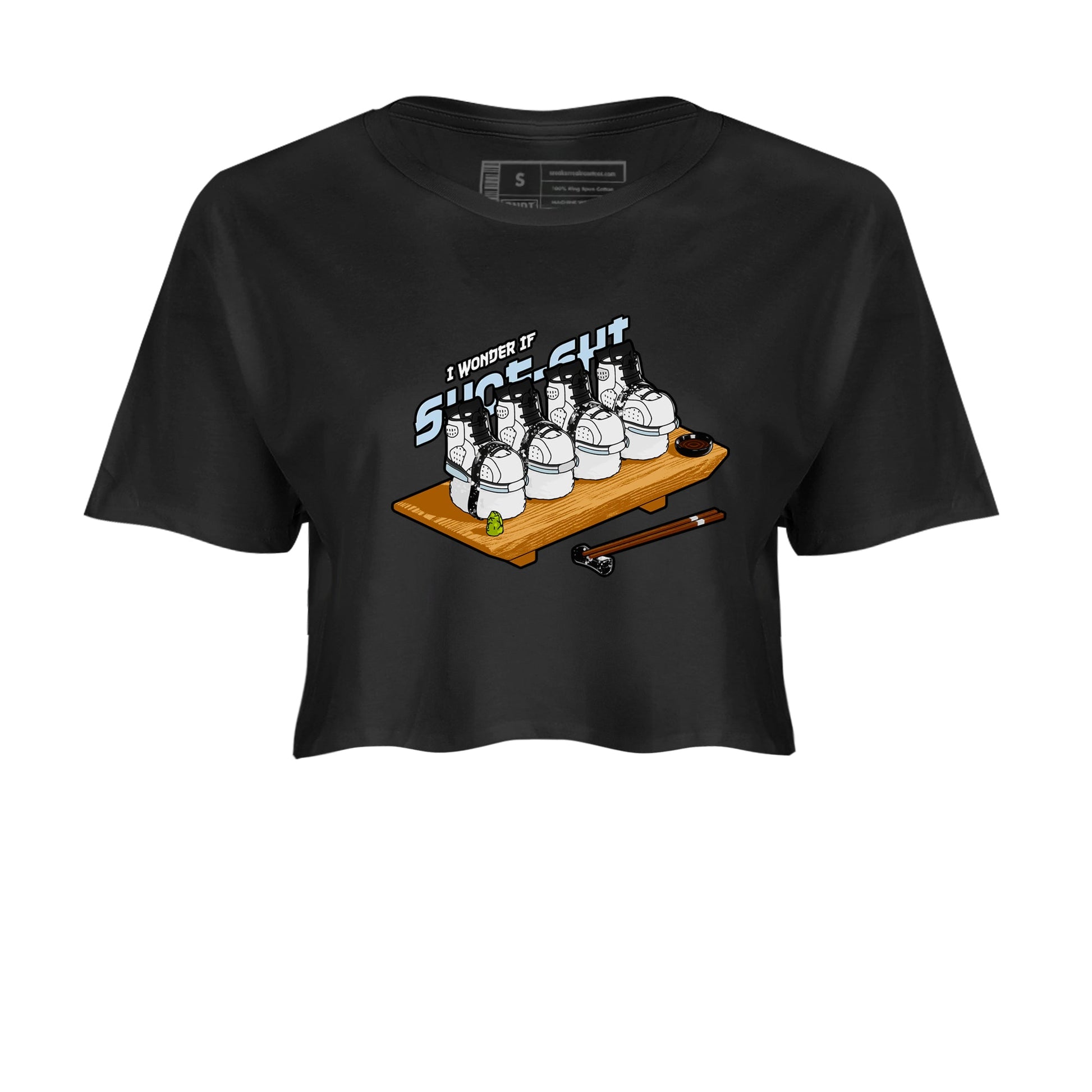 AJ6 White Black shirts to match jordans Shoe-Shi sneaker match tees Air Jordan 6 White Black SNRT Sneaker Tees streetwear brand Black 2 crop tee