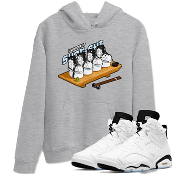 AJ6 White Black shirts to match jordans Shoe-Shi sneaker match tees Air Jordan 6 White Black SNRT Sneaker Tees streetwear brand Heather Grey 1 unisex cotton tee