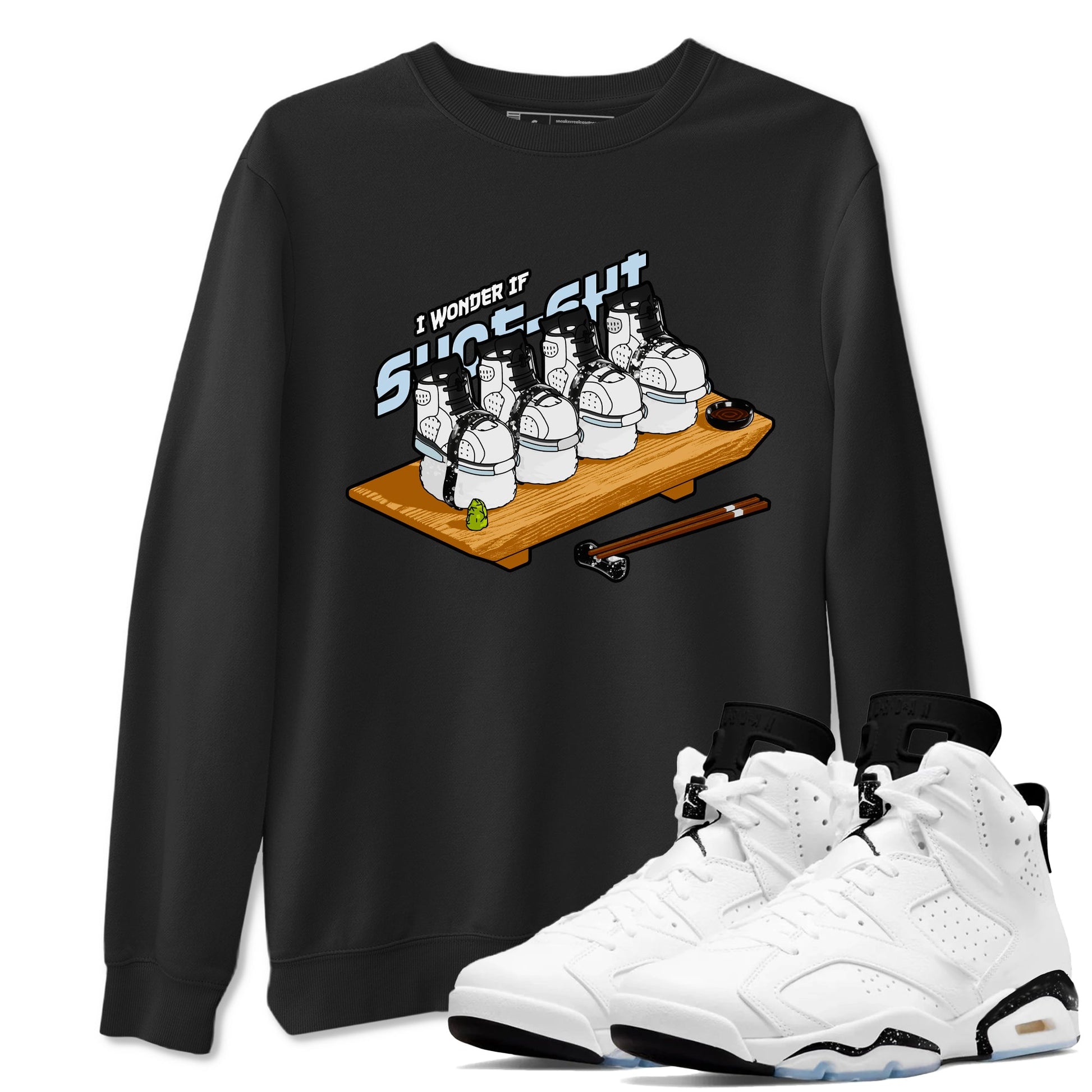 AJ6 White Black shirts to match jordans Shoe-Shi sneaker match tees Air Jordan 6 White Black SNRT Sneaker Tees streetwear brand Black 1 unisex cotton tee