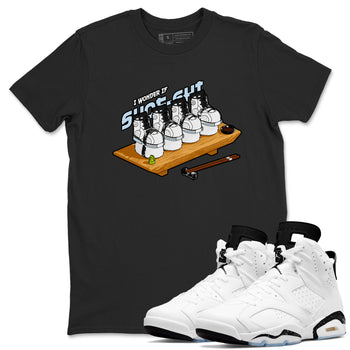AJ6 White Black shirts to match jordans Shoe-Shi sneaker match tees Air Jordan 6 White Black SNRT Sneaker Tees streetwear brand Black 1 unisex cotton tee
