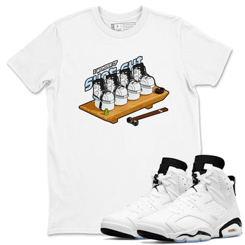 AJ6 White Black shirts to match jordans Shoe-Shi sneaker match tees Air Jordan 6 White Black SNRT Sneaker Tees streetwear brand White 1 unisex cotton tee