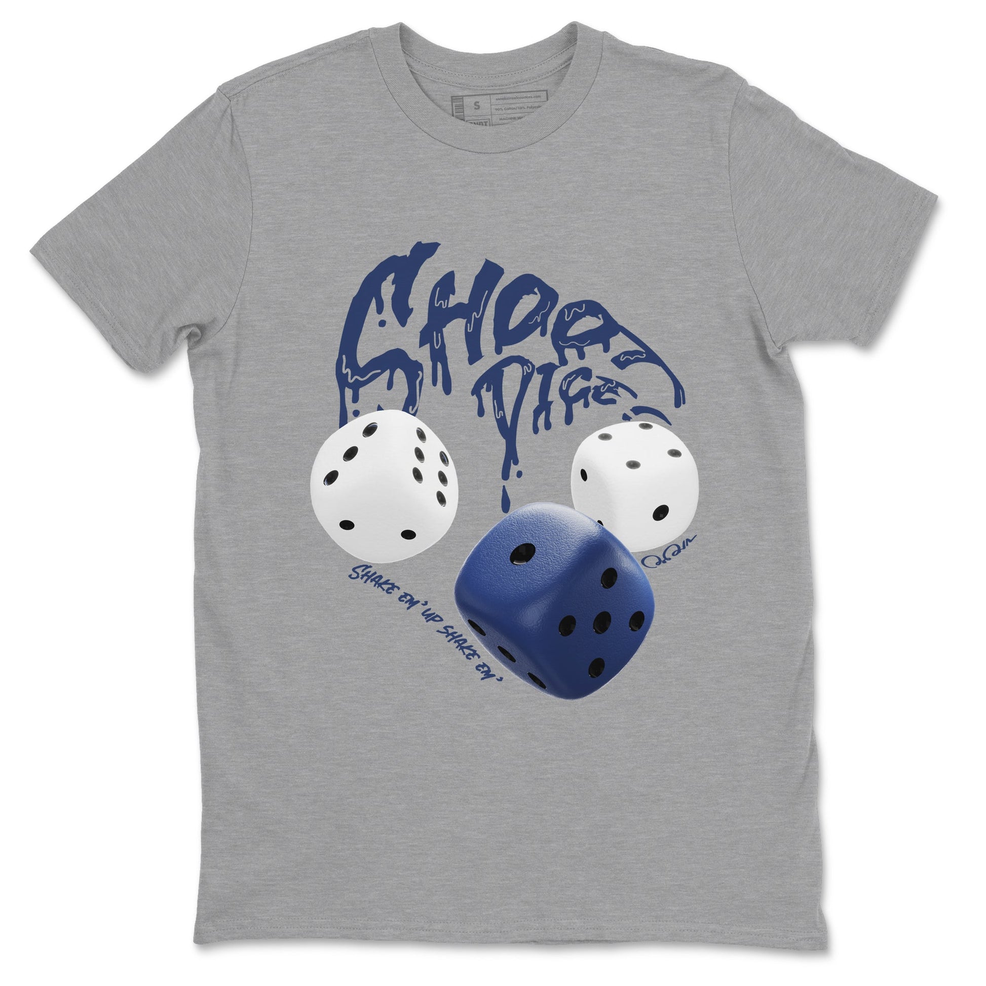 1s Midnight Navy shirts to match jordans Shoot Dice sneaker match tees Air Jordan 1 Midnight Navy match shoes to clothes SNRT Sneaker Tees unisex cotton Heather Grey 2 shirts
