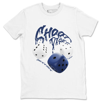 1s Midnight Navy shirts to match jordans Shoot Dice sneaker match tees Air Jordan 1 Midnight Navy match shoes to clothes SNRT Sneaker Tees unisex cotton White 2 shirts