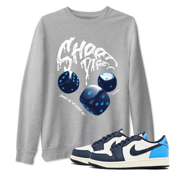 1s Obsidian shirts to match jordans Shoot Dice sneaker match tees Air Jordan 1 Low OG Obsidian match shoes to clothes SNRT Sneaker Tees unisex cotton Heather Grey 1 shirts