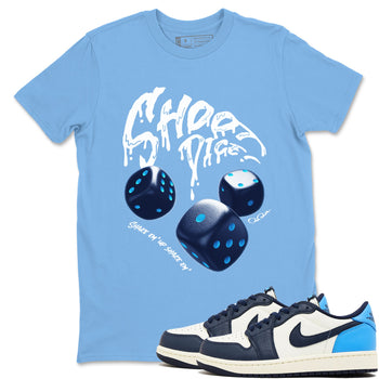 1s Obsidian shirts to match jordans Shoot Dice sneaker match tees Air Jordan 1 Low OG Obsidian match shoes to clothes SNRT Sneaker Tees unisex cotton Carolina Blue 1 shirts
