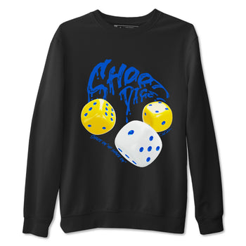 1s Travis Scott Canary shirt to match jordans Shoot Dice sneaker tees Air Jordan 1 Travis Scott Canary SNRT Sneaker Release Tees unisex cotton Black 2 crew neck shirt