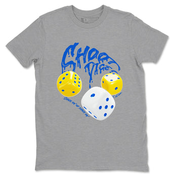 1s Travis Scott Canary shirt to match jordans Shoot Dice sneaker tees Air Jordan 1 Travis Scott Canary SNRT Sneaker Release Tees unisex cotton Heather Grey 2 crew neck shirt
