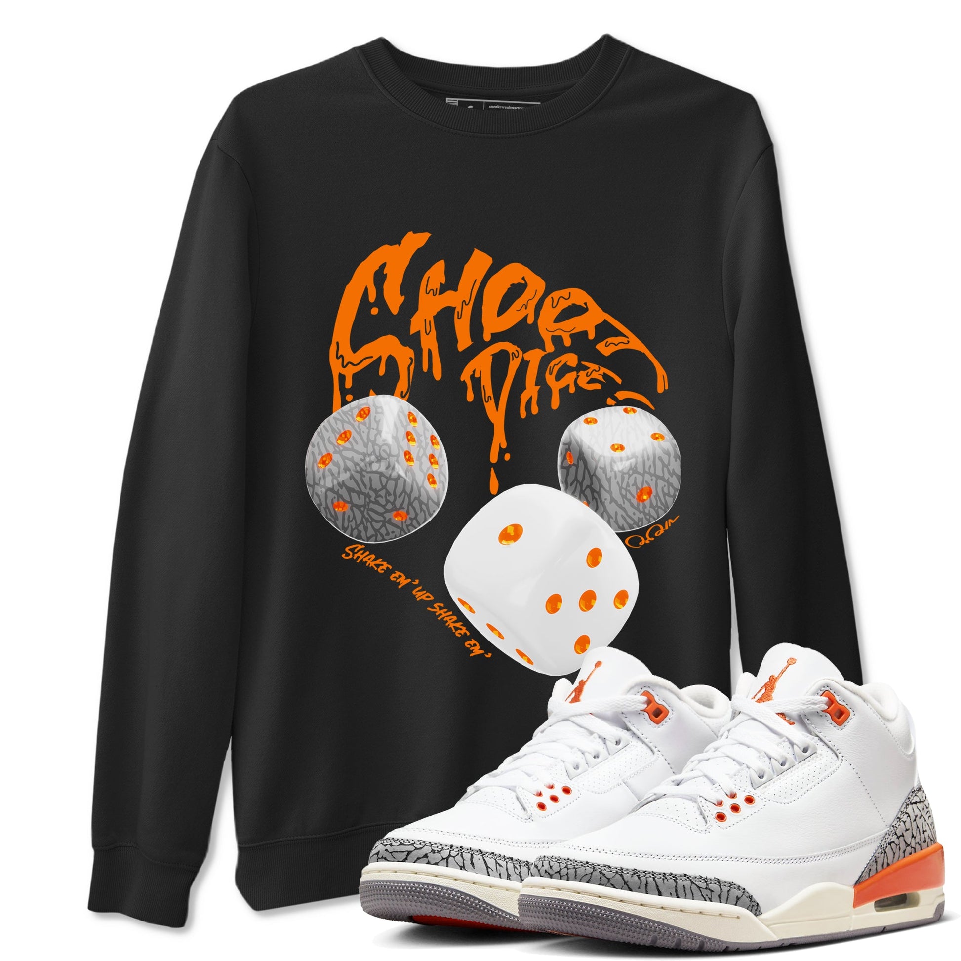 3s Georgia Peach shirt to match jordans Shoot Dice sneaker tees Air Jordan 3 Georgia Peach SNRT Sneaker Release Tees unisex cotton Black 1 crew neck shirt