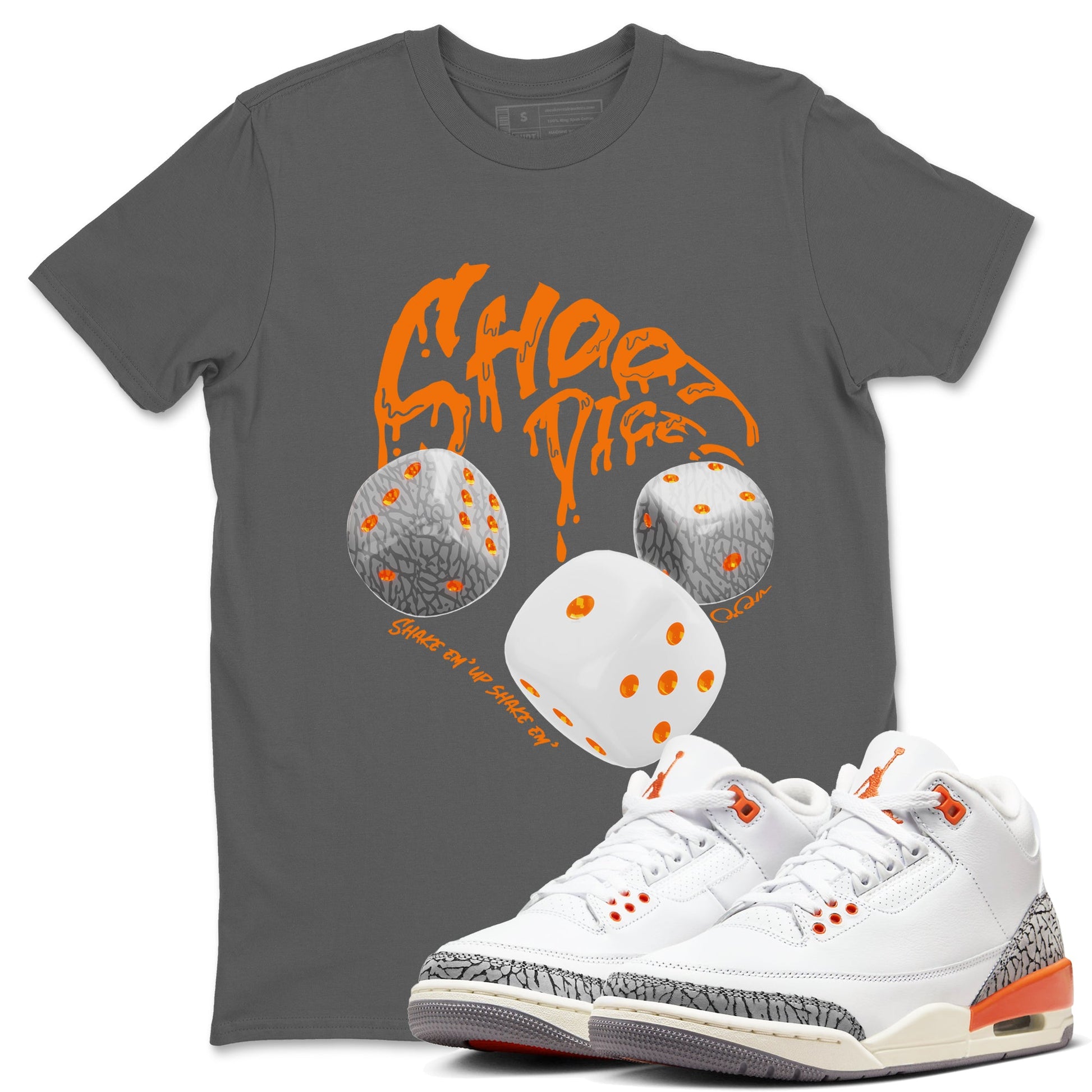 3s Georgia Peach shirt to match jordans Shoot Dice sneaker tees Air Jordan 3 Georgia Peach SNRT Sneaker Release Tees unisex cotton Cool Grey 1 crew neck shirt