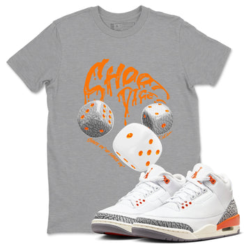 3s Georgia Peach shirt to match jordans Shoot Dice sneaker tees Air Jordan 3 Georgia Peach SNRT Sneaker Release Tees unisex cotton Heather Grey 1 crew neck shirt
