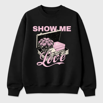Sneaker match tees – Sneaker Tees To Match Air Jordan 4 Iced Carmine Shoes – Show Me Love Tee Black 2