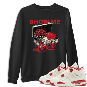 Best Sneakerfits graphic tee – Perfect Valentine's Day outfits to match Air Jordan 4 Valentines Day – Show Me Love Tee Black 1