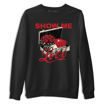 Best Sneakerfits graphic tee – Perfect Valentine's Day outfits to match Air Jordan 4 Valentines Day – Show Me Love Tee Black 2